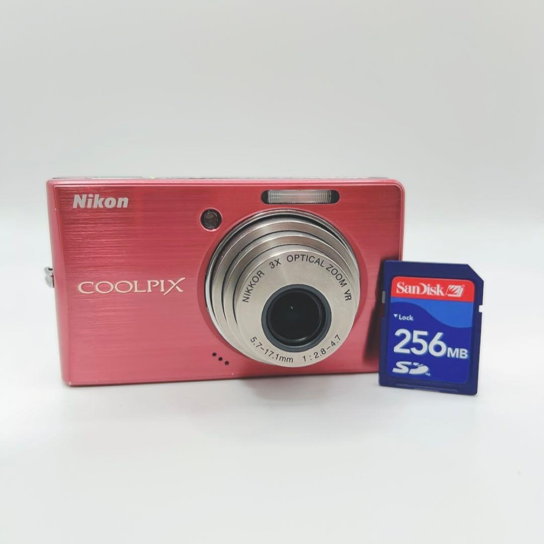 即使用可 SDカード付 Nikon ニコン COOLPIXピンク デジタルカメラ