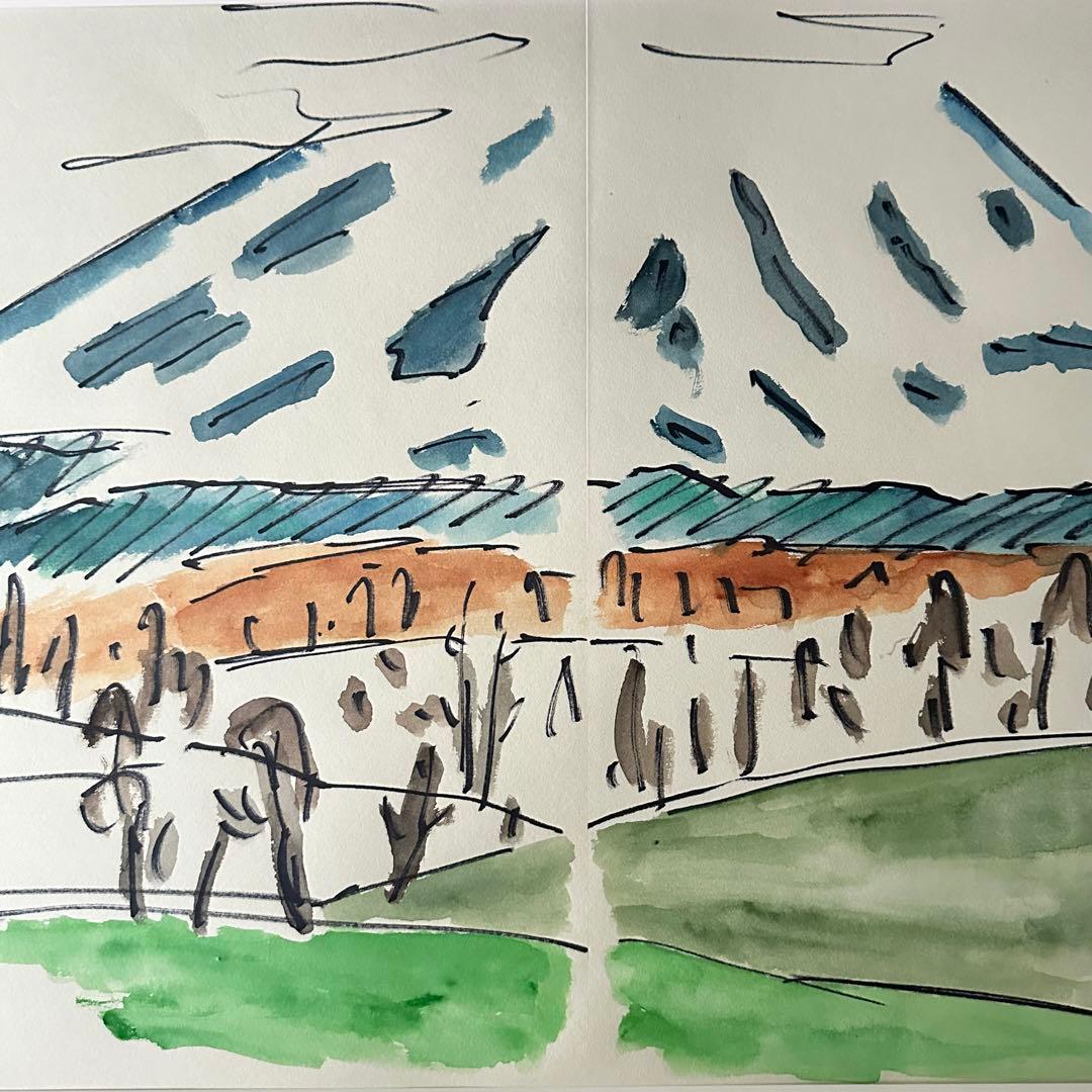 2238様感謝‼️真作カムイ坂本直行「羊蹄山神威岳」水彩画　日付署名証明書