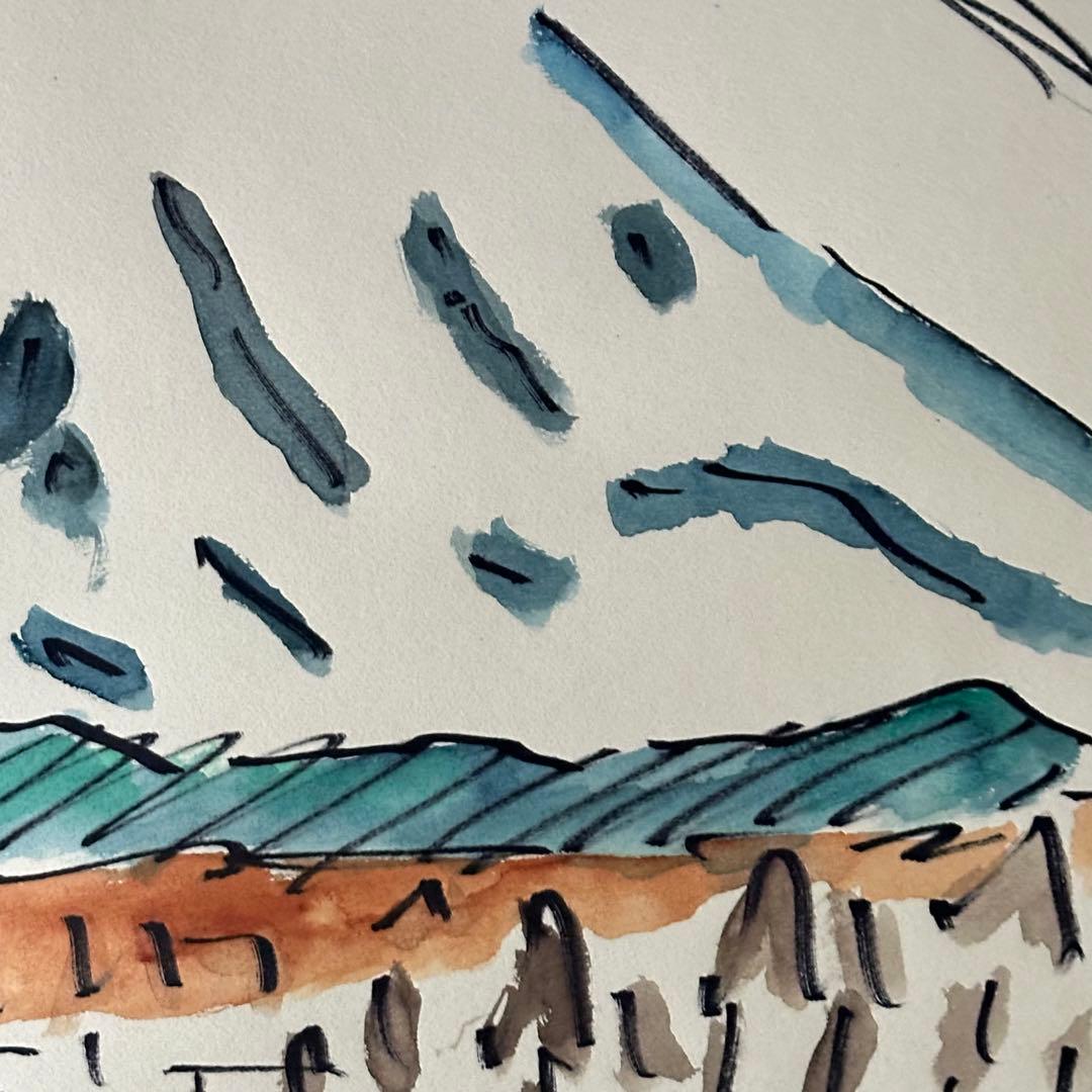 2238様感謝‼️真作カムイ坂本直行「羊蹄山神威岳」水彩画　日付署名証明書