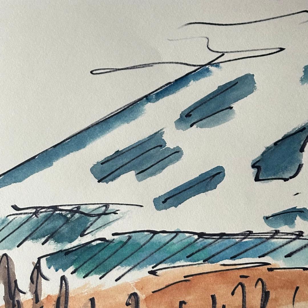 2238様感謝‼️真作カムイ坂本直行「羊蹄山神威岳」水彩画　日付署名証明書