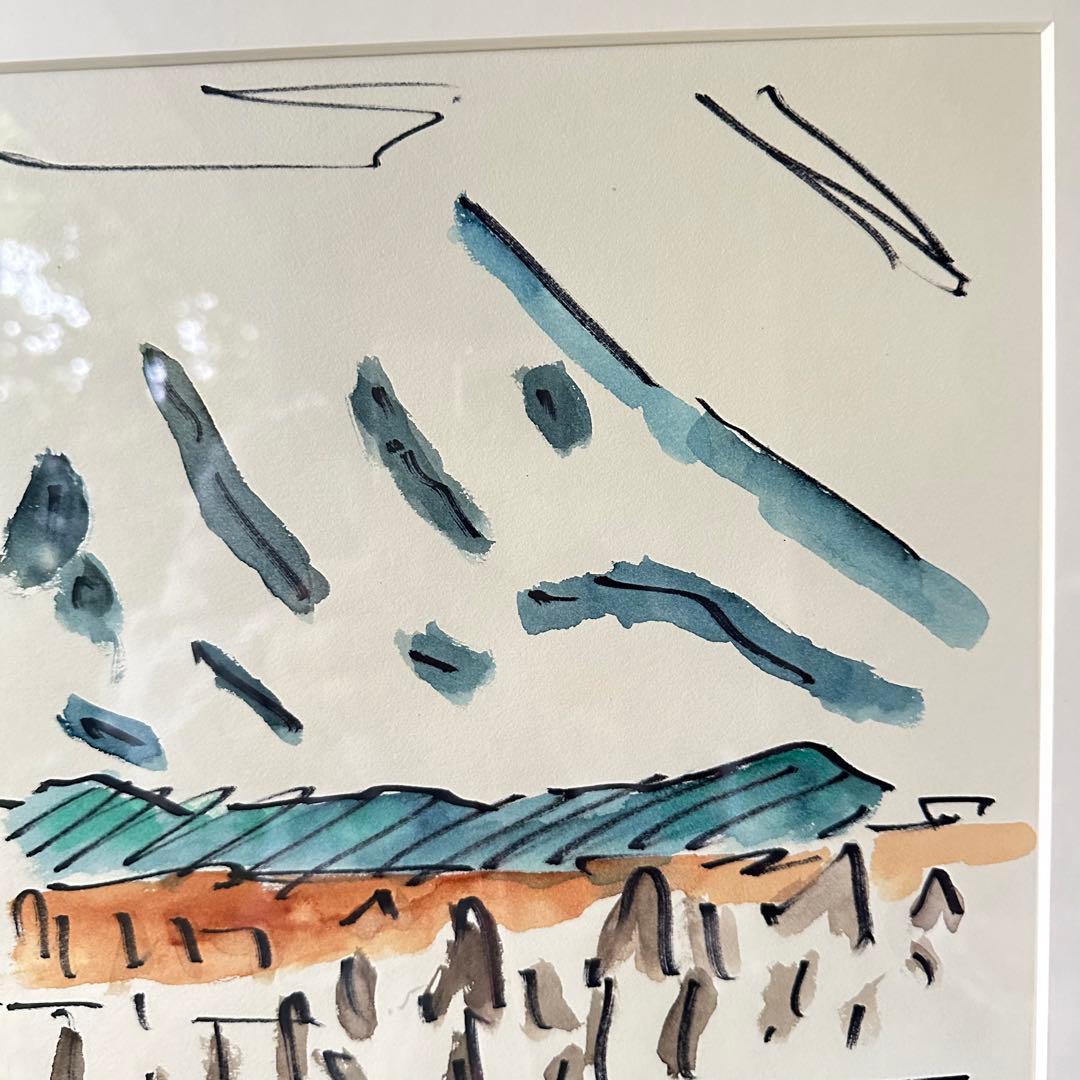 2238様感謝‼️真作カムイ坂本直行「羊蹄山神威岳」水彩画　日付署名証明書