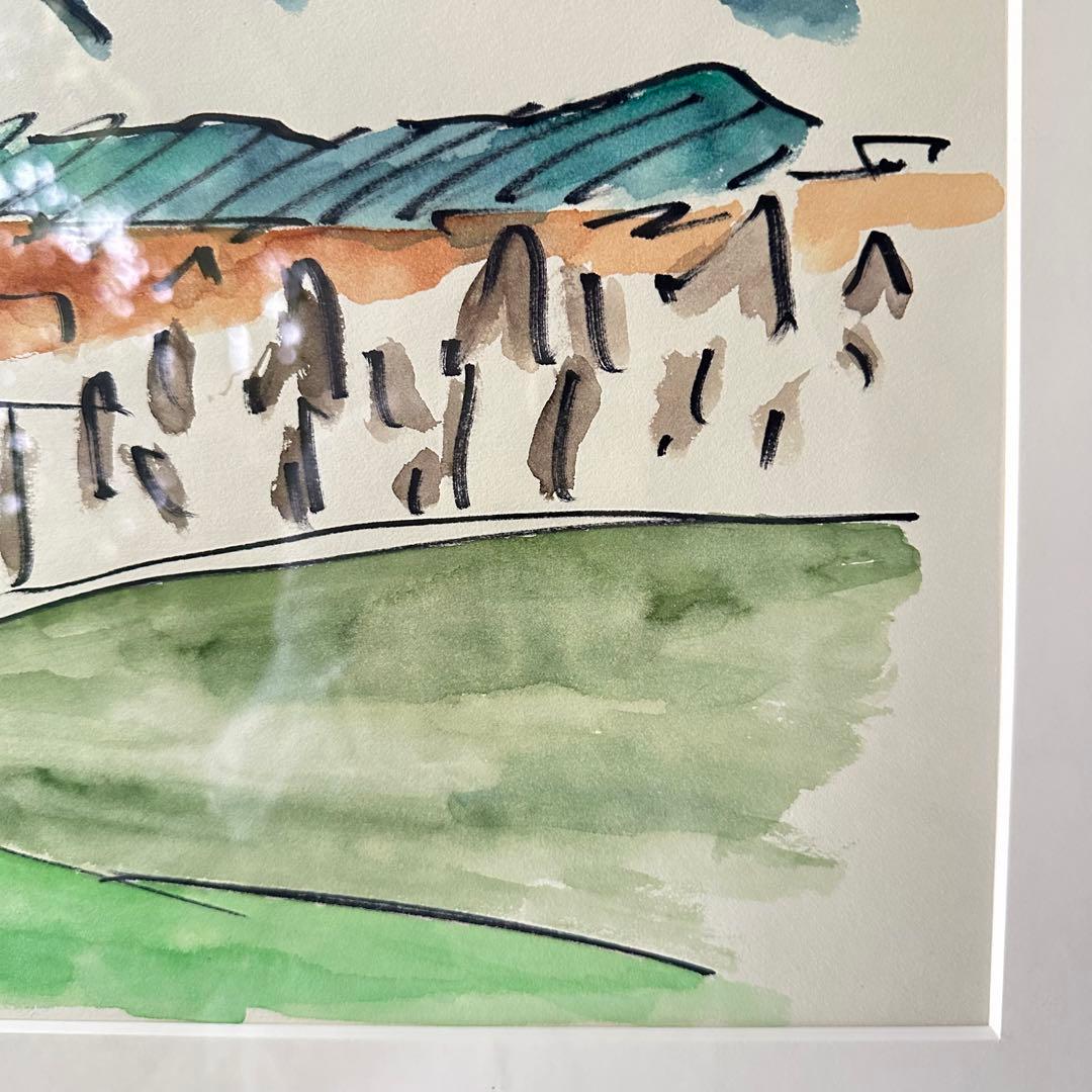 2238様感謝‼️真作カムイ坂本直行「羊蹄山神威岳」水彩画　日付署名証明書