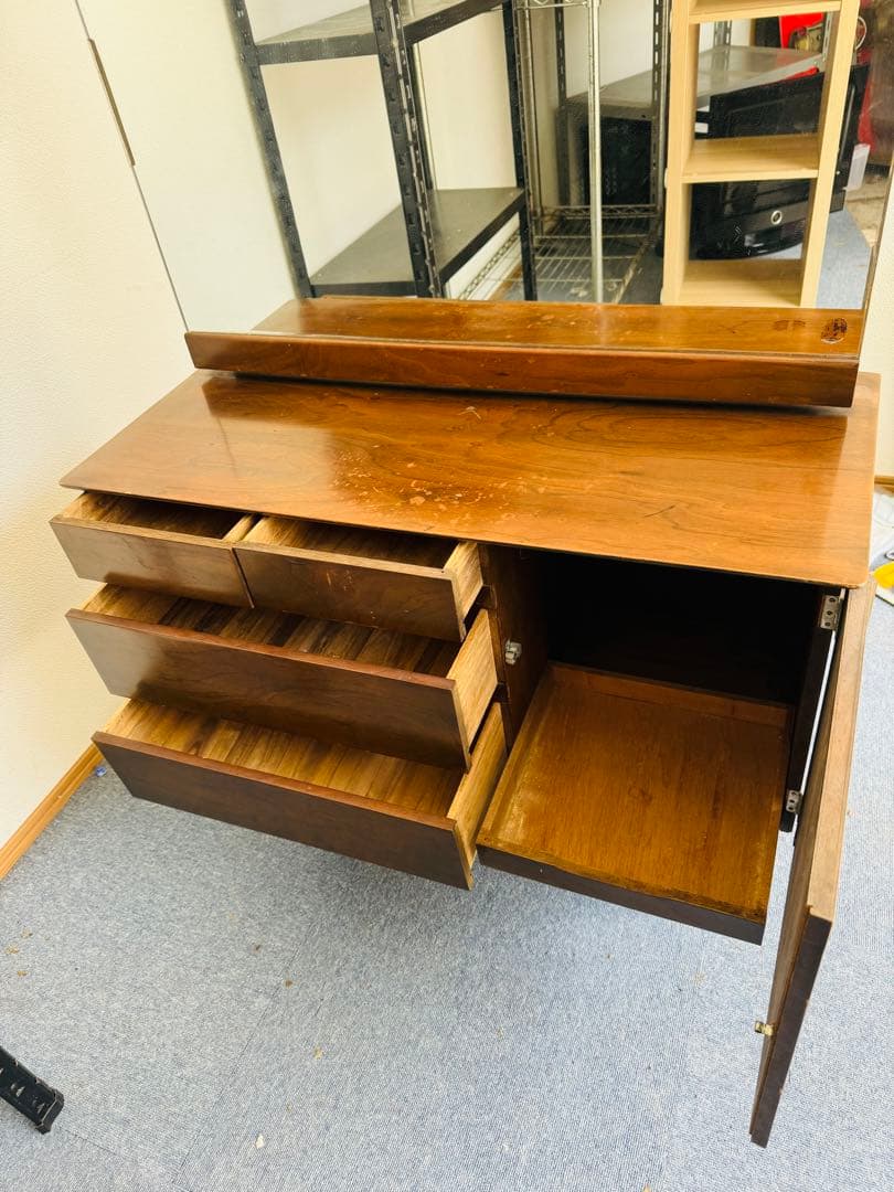 福岡発　鏡台 ドレッサー 小物入れ 木製 ビンテージ 昭和レトロ インテリア