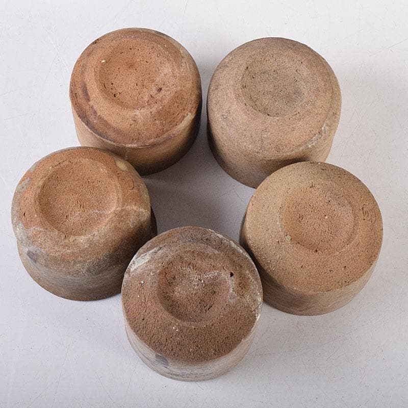 唐津焼　古唐津　絵唐津　酒盃　ぐい呑み　在銘　５客まとめて　V　R8013