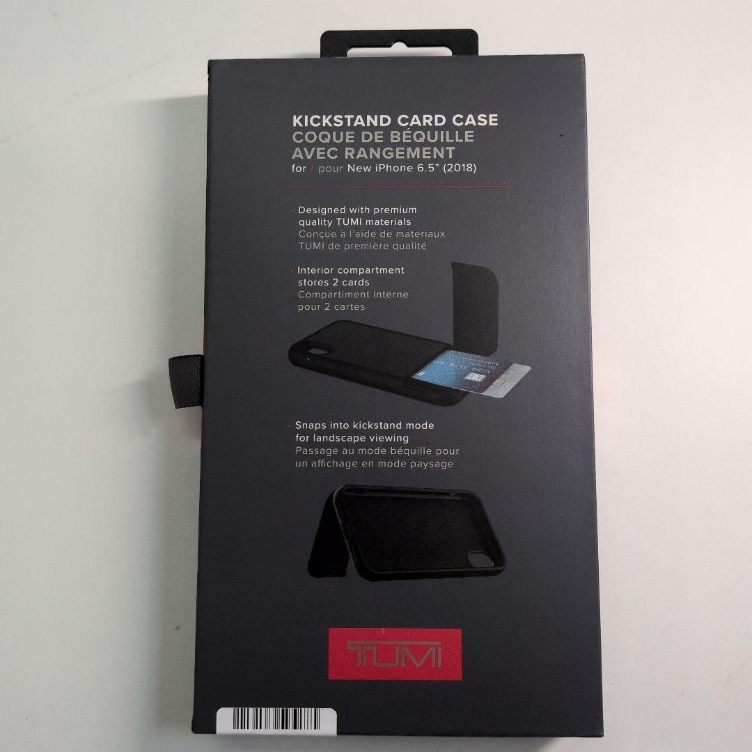 TUMI iPhone XS MAXレザーキックスタンドケース カードケース付き