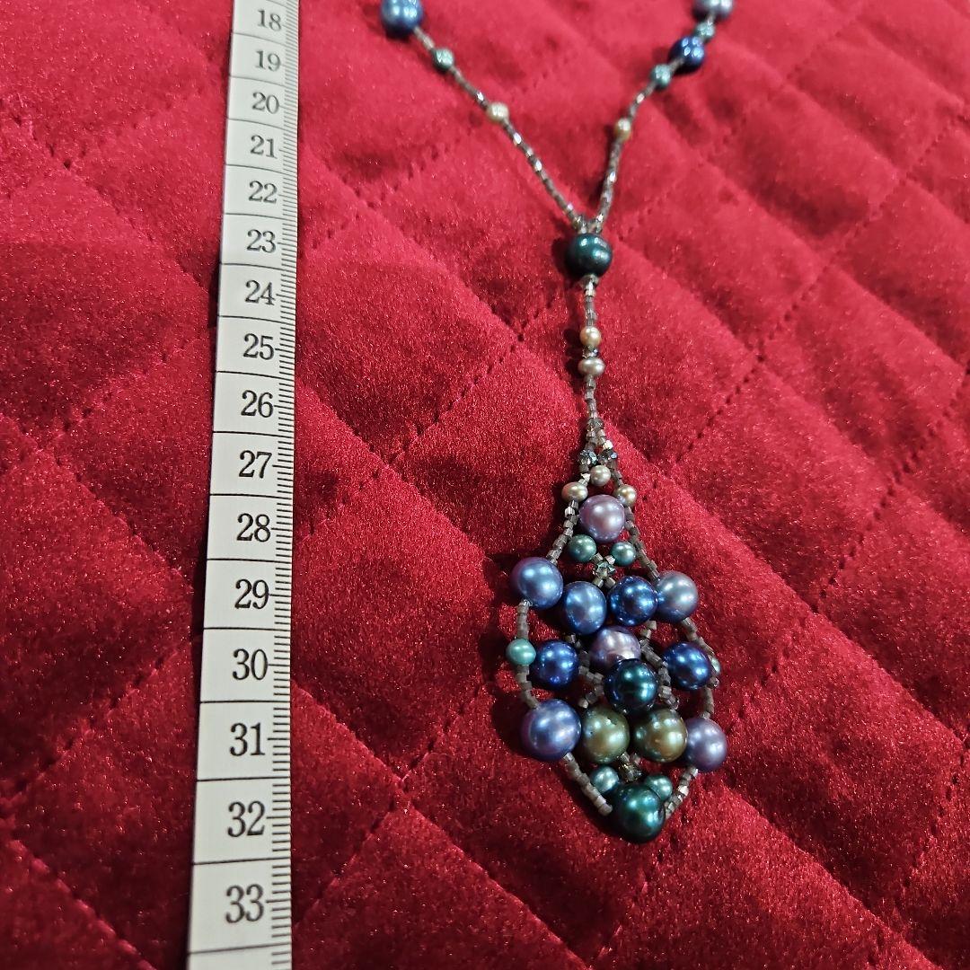 カラーパールリーフネックレス