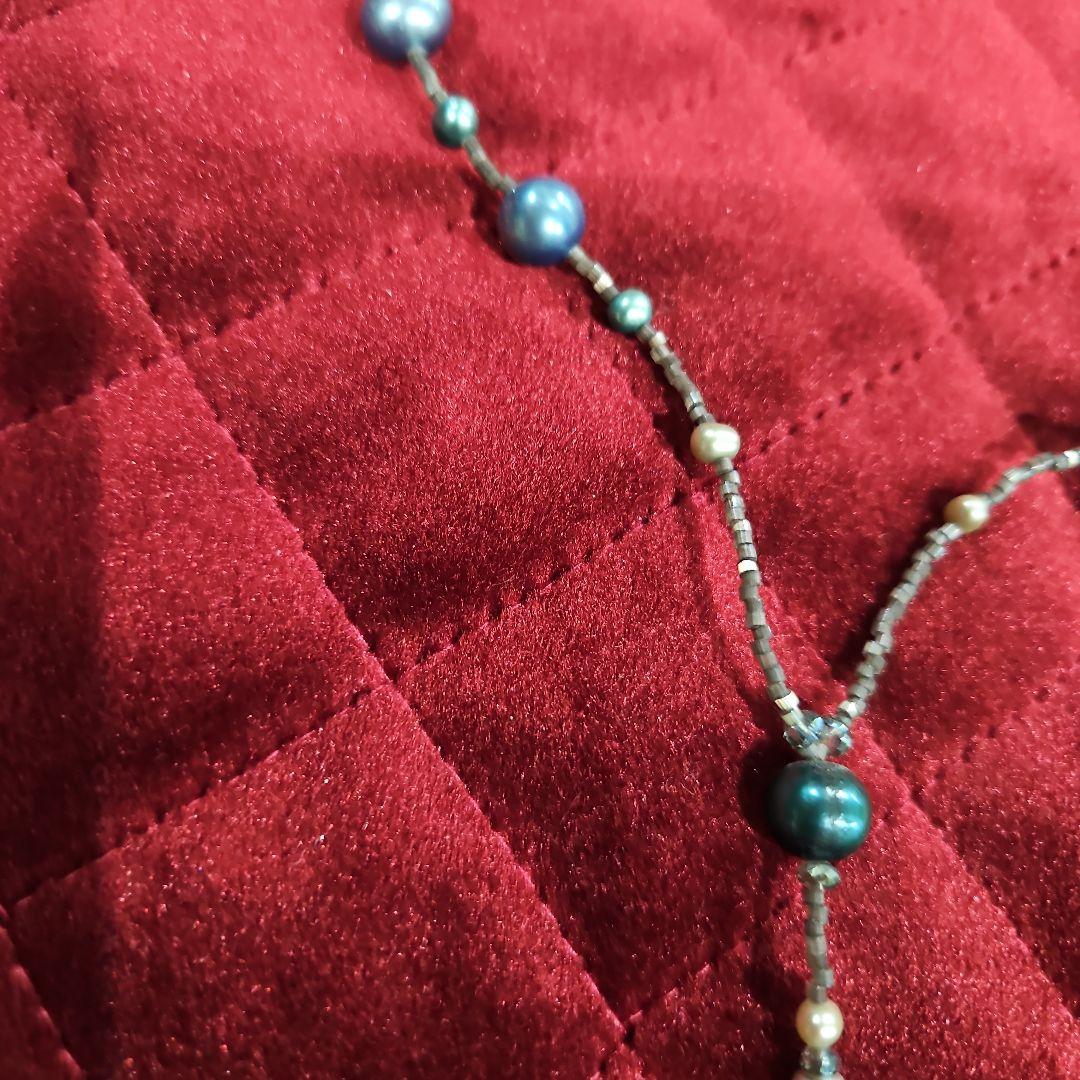 カラーパールリーフネックレス