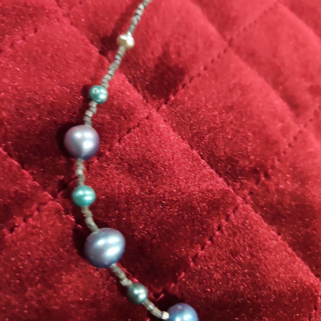 カラーパールリーフネックレス