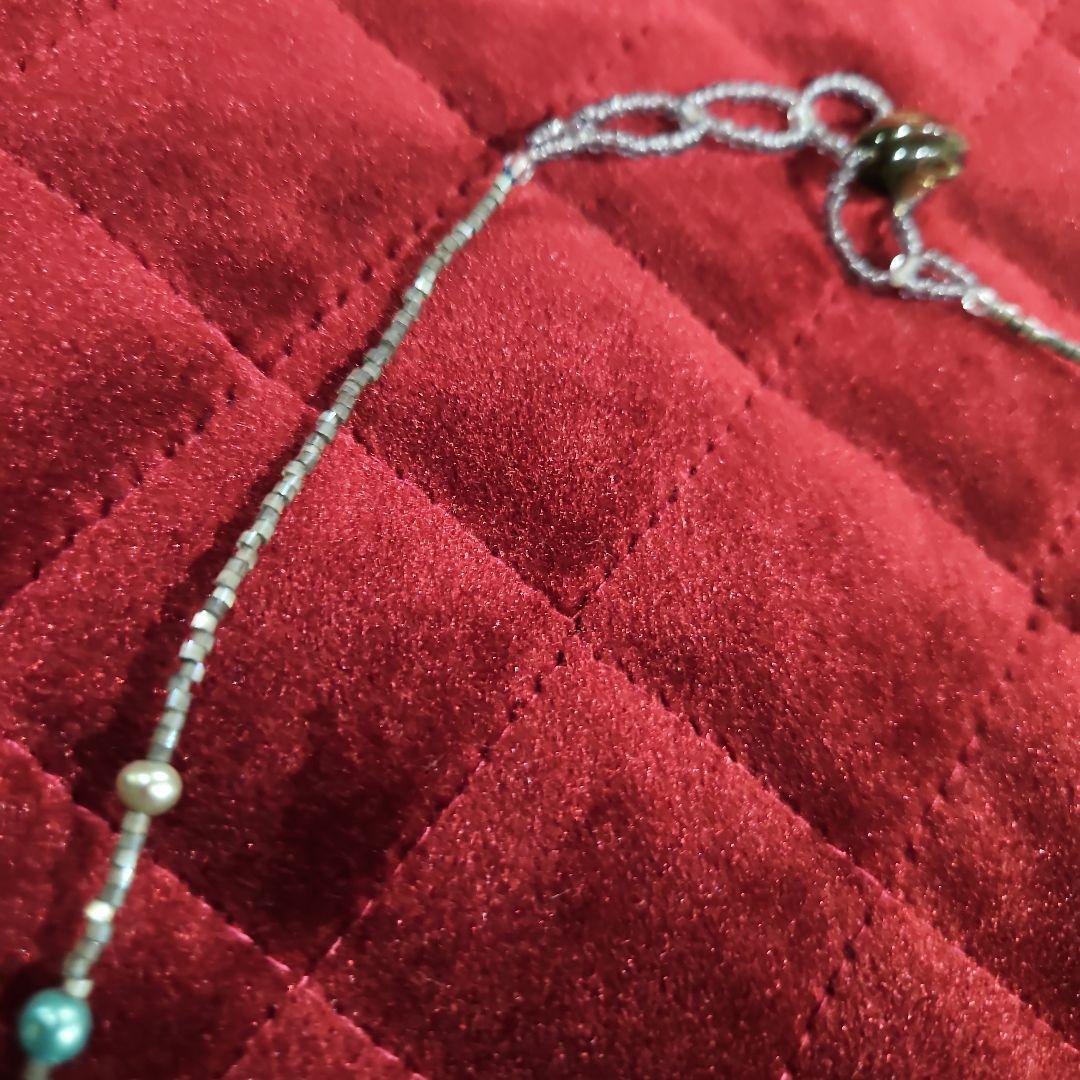 カラーパールリーフネックレス