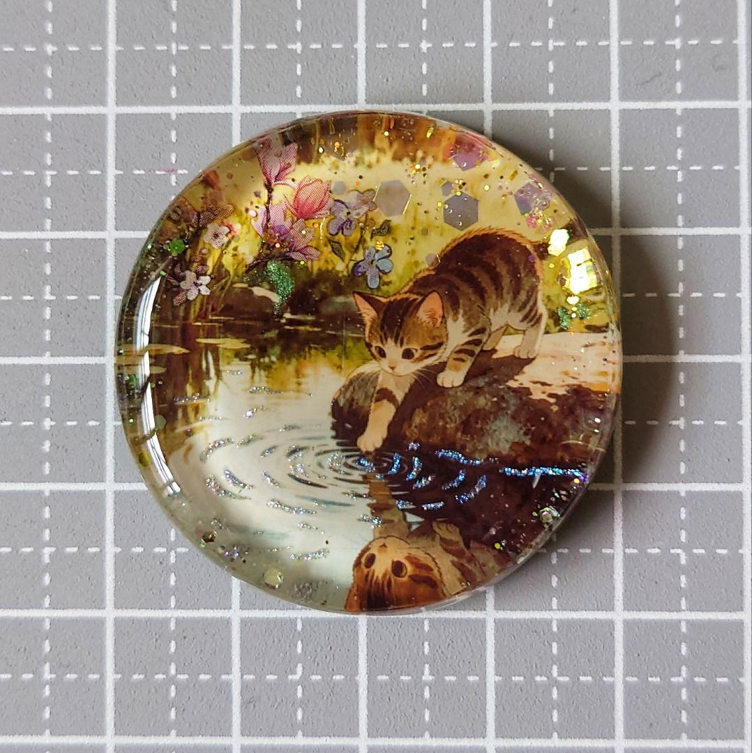 レジン　猫　ヘアゴム　ブローチ　ポニーフック　No.626