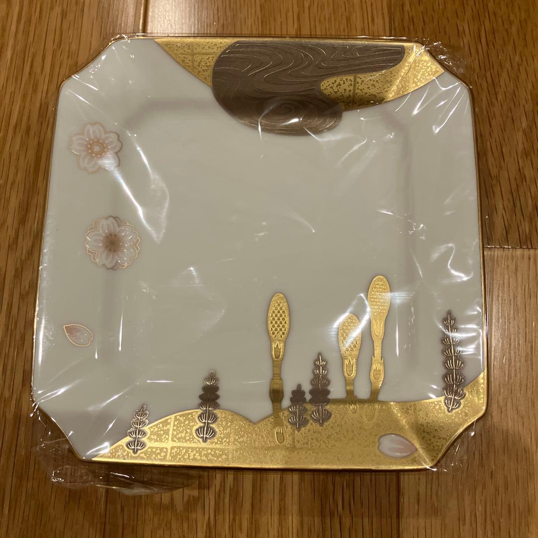 乃りたけ　金色装飾 四角い皿 5枚セット