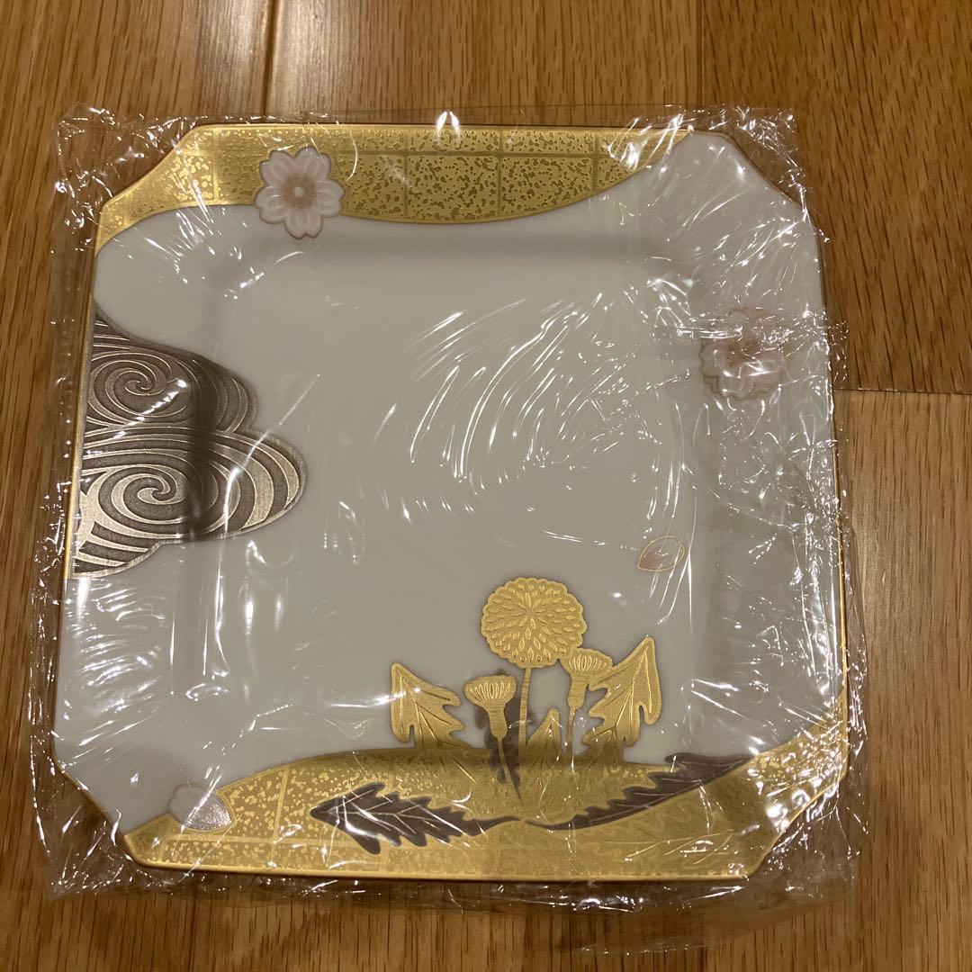 乃りたけ　金色装飾 四角い皿 5枚セット