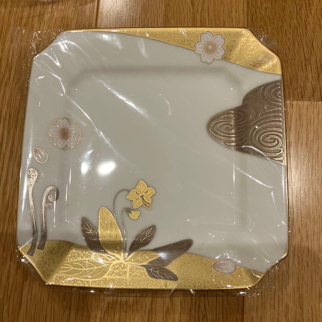 乃りたけ　金色装飾 四角い皿 5枚セット