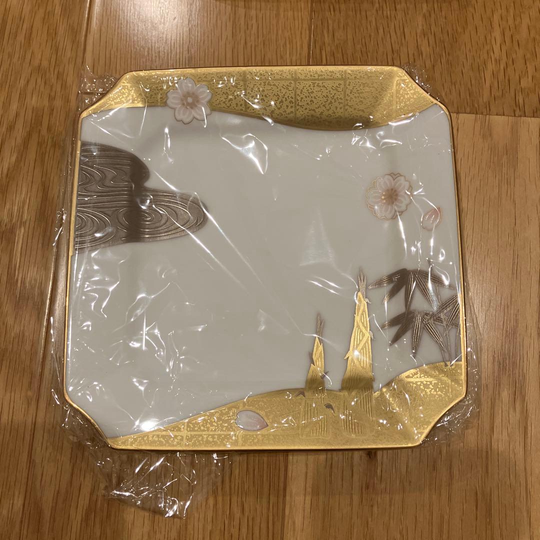 乃りたけ　金色装飾 四角い皿 5枚セット