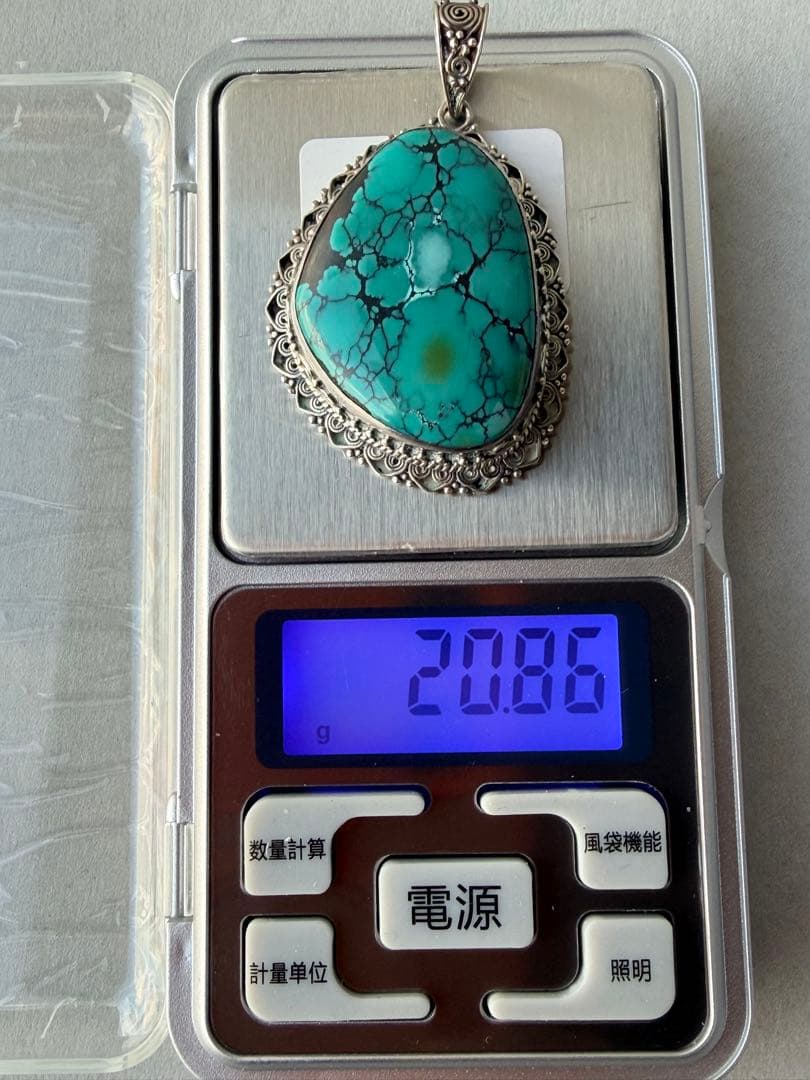 ペンダント　ヴィンテージ 天然トルコ石 アクセサリー　シルバー　ハンドメイド