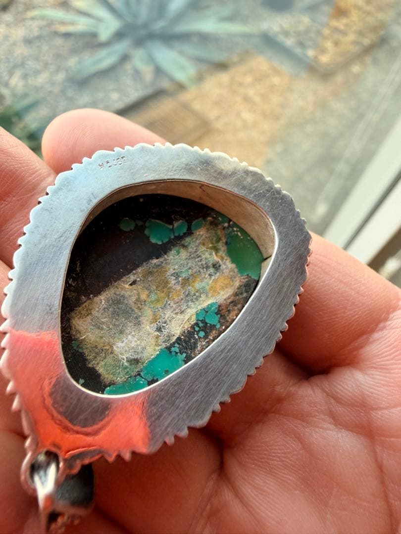 ペンダント　ヴィンテージ 天然トルコ石 アクセサリー　シルバー　ハンドメイド