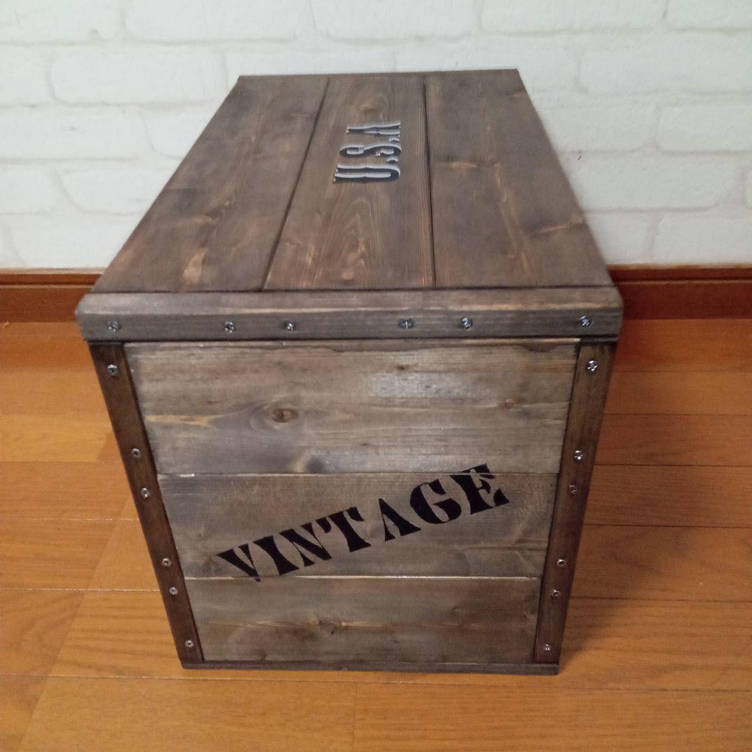 【ハンドメイド】男前コンテナスツール コンテナテーブル 収納箱