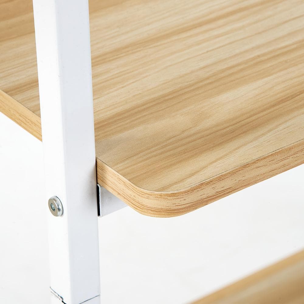 【ナチュラル】パソコンデスク引き出し付き3段シェルフ付パソコンデスク学習机