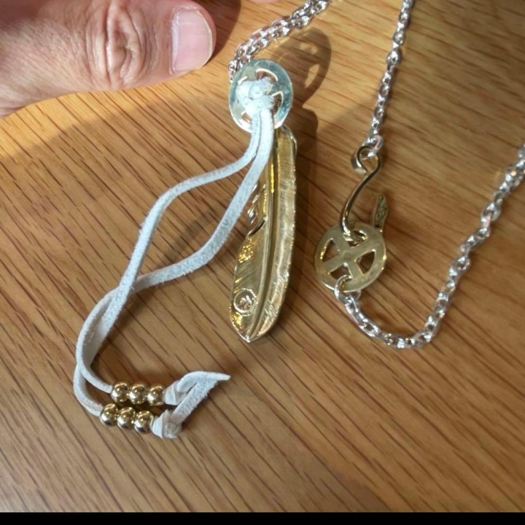 キムタク 全金ターコイズ フェザーセット ネックレス アクセサリーノーブランド