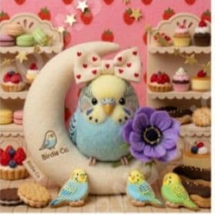 シマエナガ、インコ、オカメインコ、文鳥パネル生地　ハンドメイド