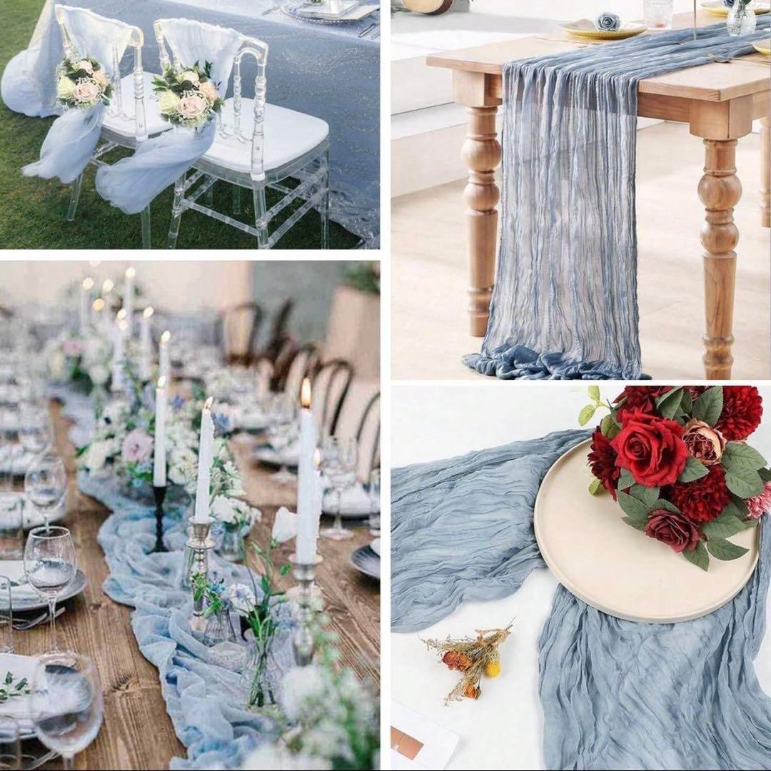 ダスティーブルー テーブルランナー 16枚セット