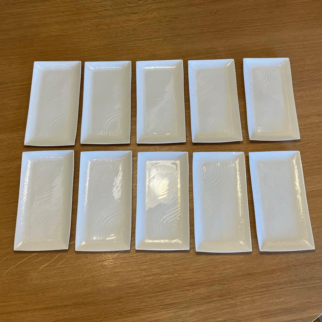 白磁さらさ 焼物皿　美濃焼　10枚セット