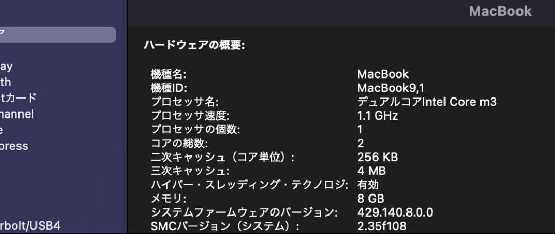 MacBook (Retina,12-inch,Early 2015) 本体のみ