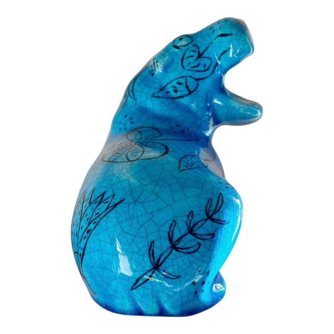 青いカバHIPPO大英博物館収蔵品のレプリカ陶器の置物