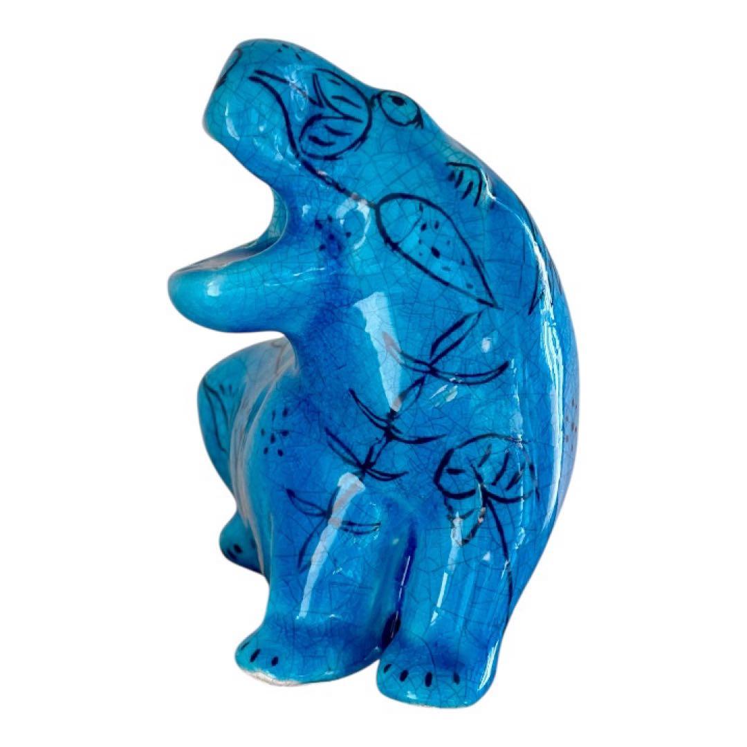 青いカバHIPPO大英博物館収蔵品のレプリカ陶器の置物
