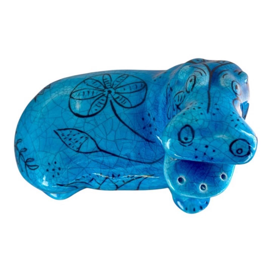 青いカバHIPPO大英博物館収蔵品のレプリカ陶器の置物