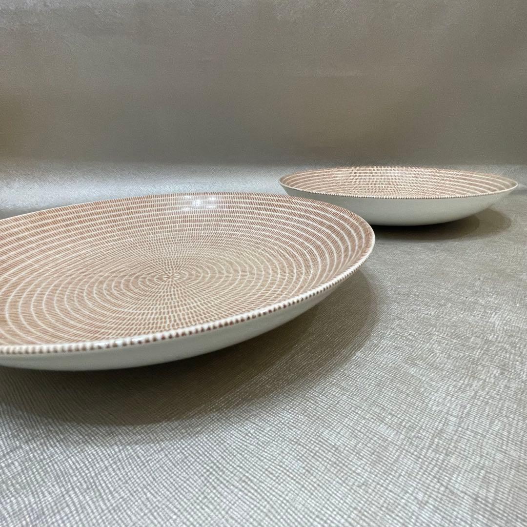 新品　旧・王冠ロゴ　アラビア　24㎝ プレート　24hアベック　ブラウン　2点