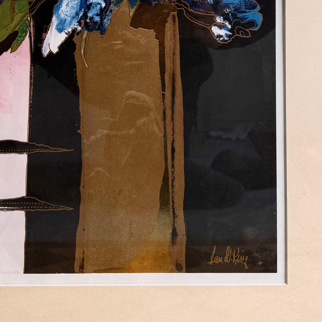 SNT1375 絵画 IAN W KING【BLUE VELVET】額装 アート