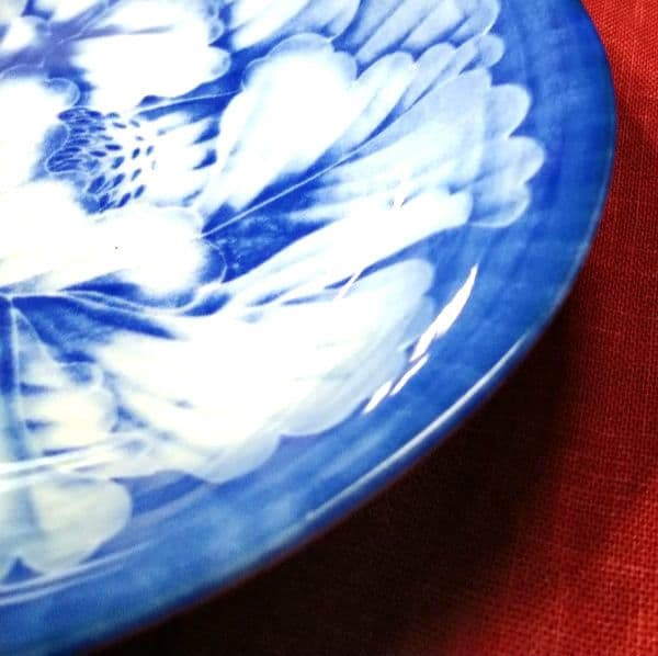 ♥コレクション品⬛６０年前ヴィンテージ⬛有田焼龍峰窯　染付大輪牡丹唐草輪花２皿