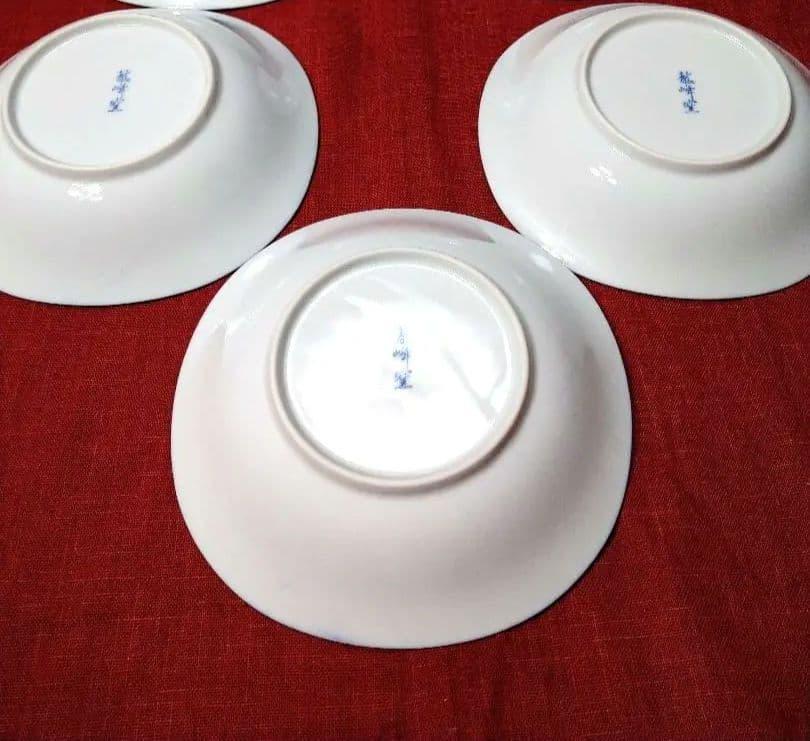 ♥コレクション品⬛６０年前ヴィンテージ⬛有田焼龍峰窯　染付大輪牡丹唐草輪花２皿