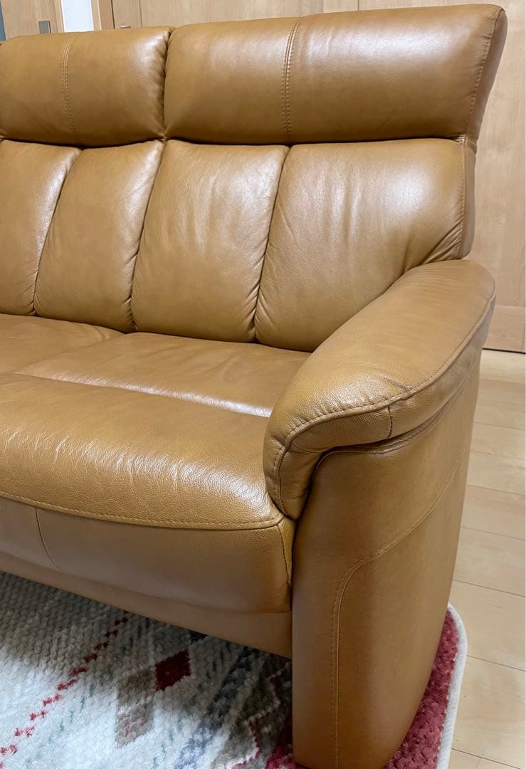 【1万円相当ソファカバー付‼︎ 】3人掛けソファ(3S) ハイバック・革張り