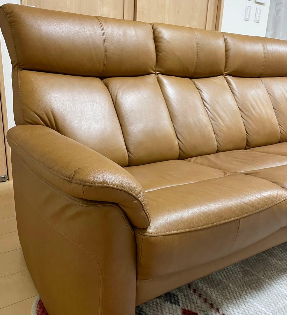 【1万円相当ソファカバー付‼︎ 】3人掛けソファ(3S) ハイバック・革張り