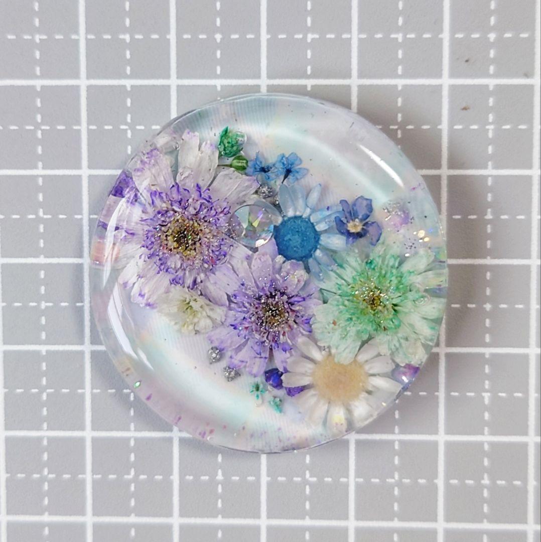 レジン　猫　ドライフラワー　ヘアゴム　ブローチ　ポニーフック　No.56@