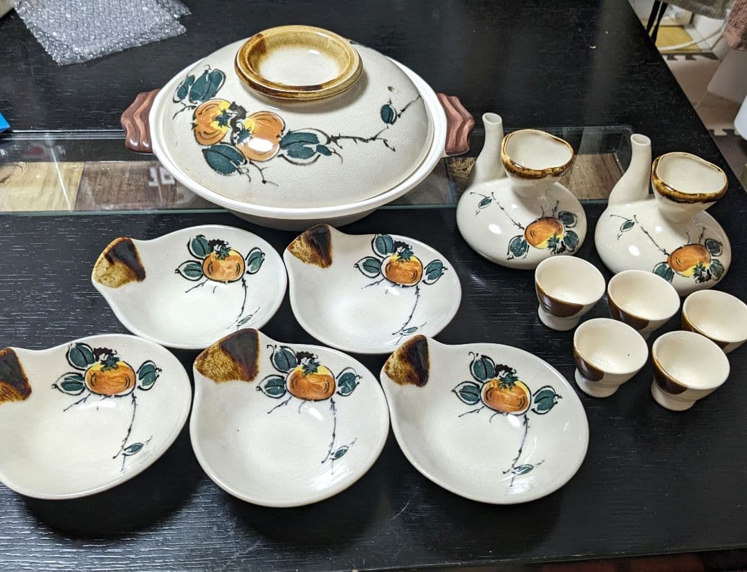 【レトロ】鍋、徳利、お猪口フルセット