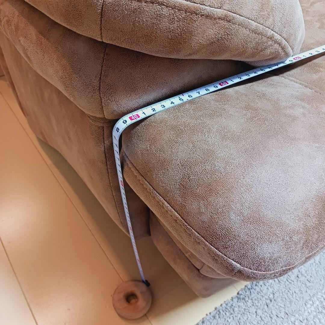 3人掛け ソファ レザーファブリック ブラウン ふかふか