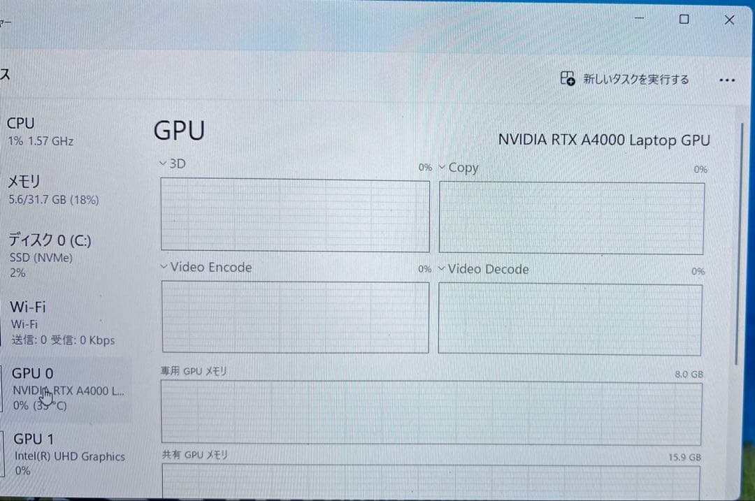 HP ノートPC Intel i7 32GB 1TB SSD RTX A4000