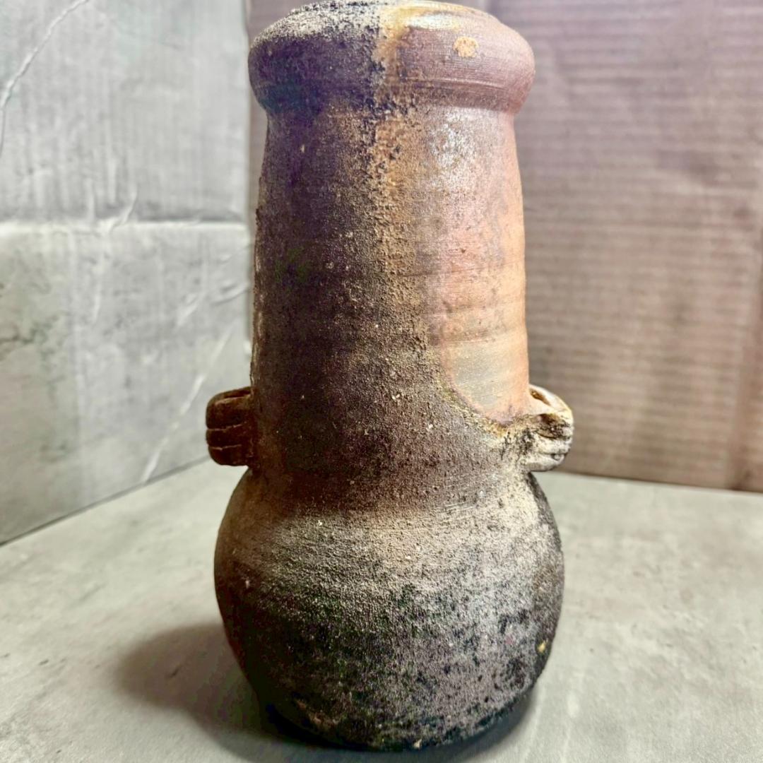 【備前焼】岡安廣宗 作 花入れ 共箱・布付き 本物保証 茶道 華道 花器 花瓶