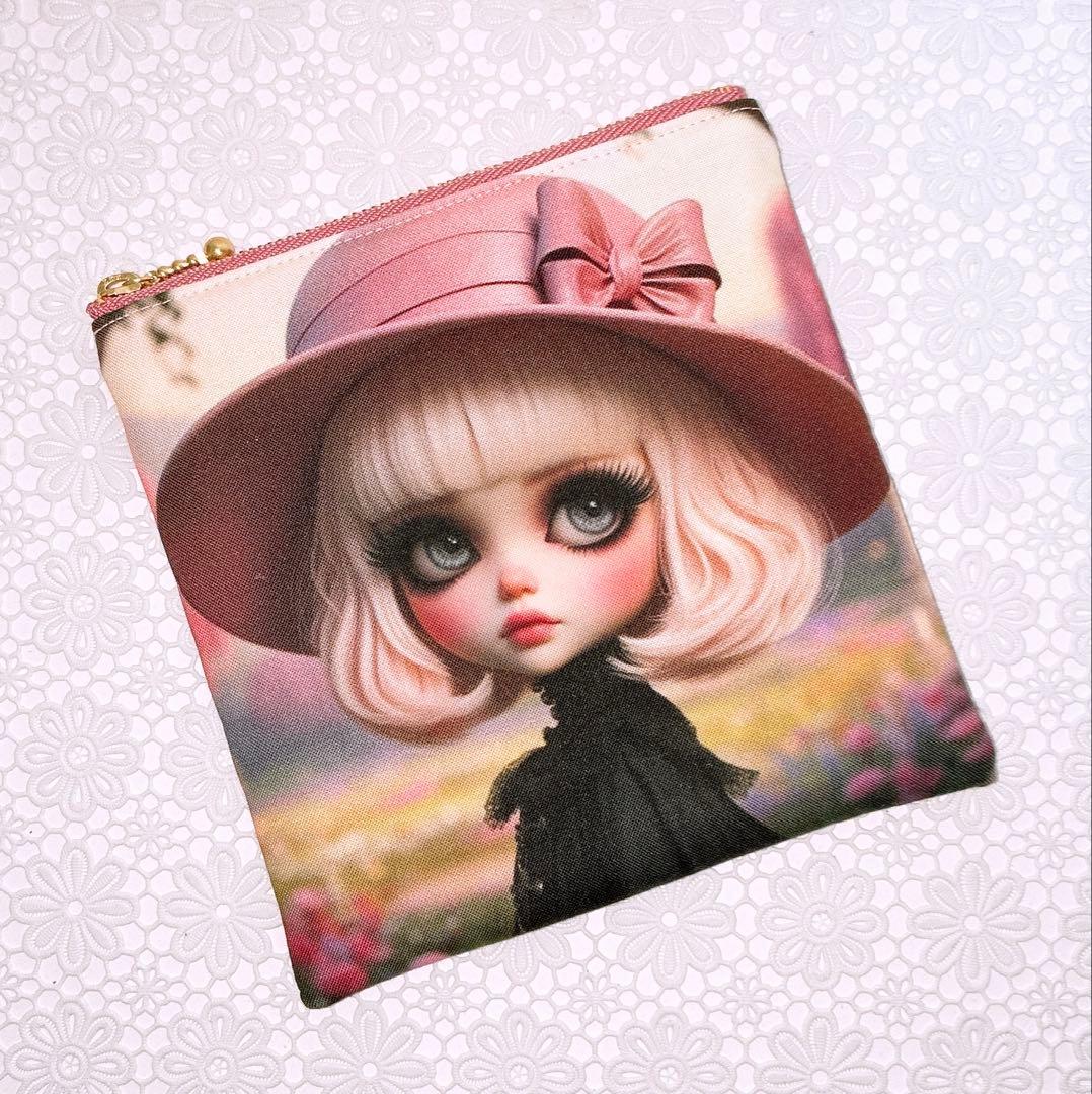 フラットポーチ♡女の子＆ポメラニアン