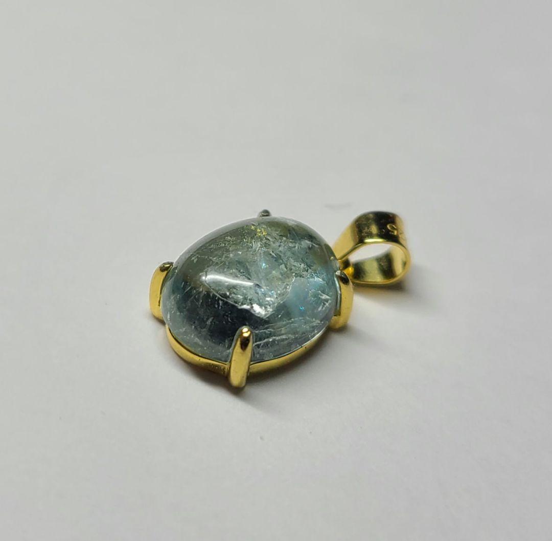 レインボー入り★シーブルーカラートルマリンペンダントトップ★