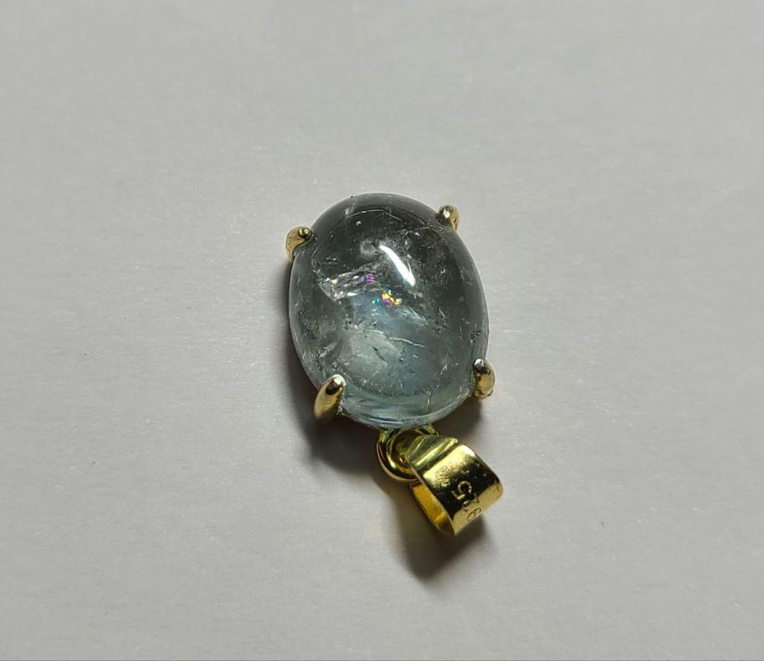 レインボー入り★シーブルーカラートルマリンペンダントトップ★