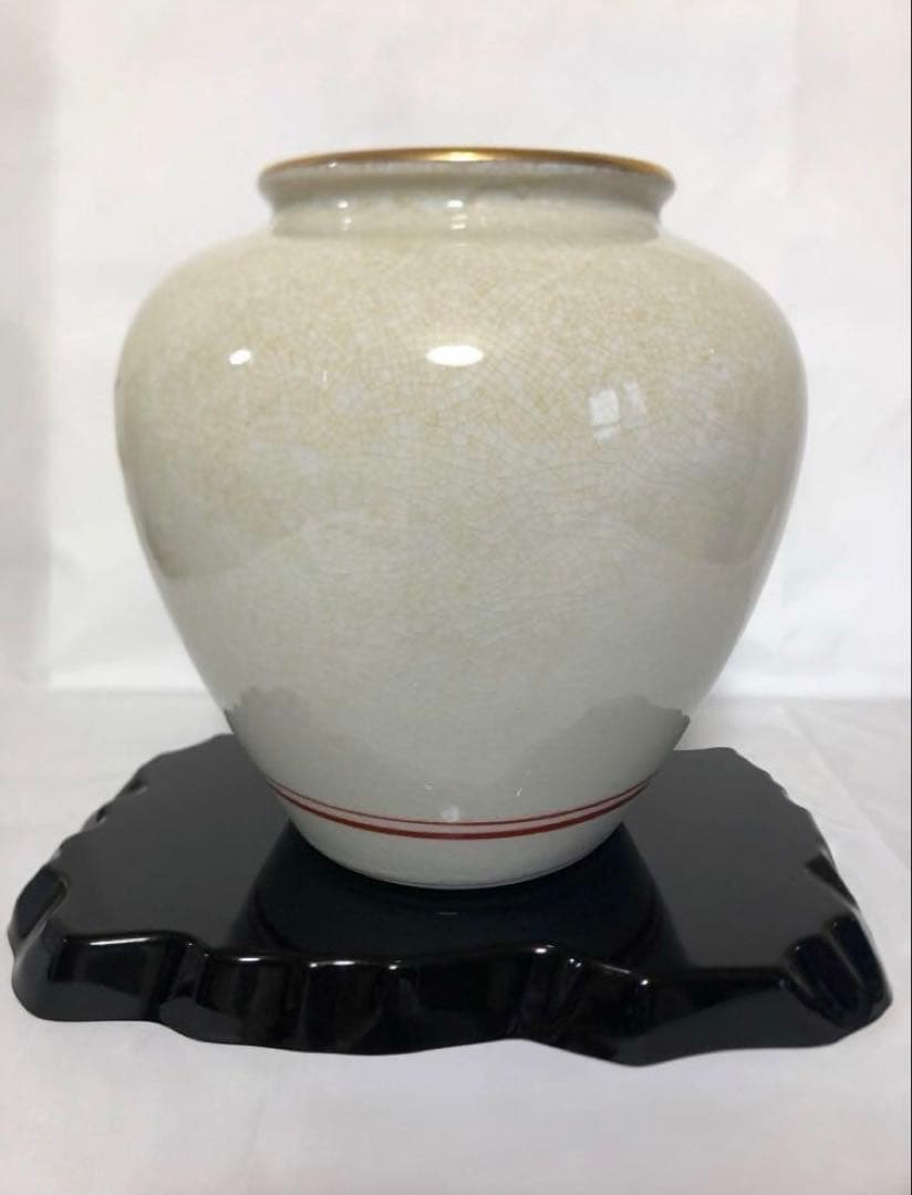 九谷焼　花瓶　壺　陶器　花器　九谷啓峰 啓峰造 花柄　花鳥