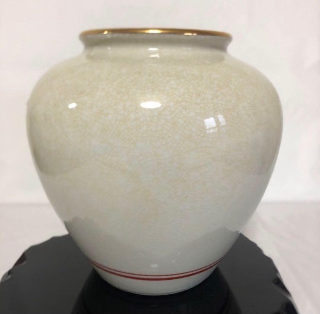 九谷焼　花瓶　壺　陶器　花器　九谷啓峰 啓峰造 花柄　花鳥