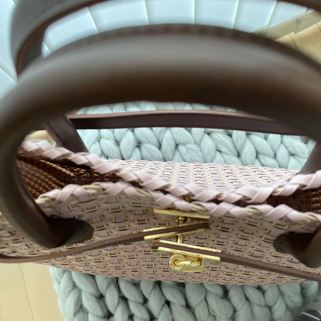 春色　カデナバッグ ハンドバッグ ハンドメイド マットピンク　大