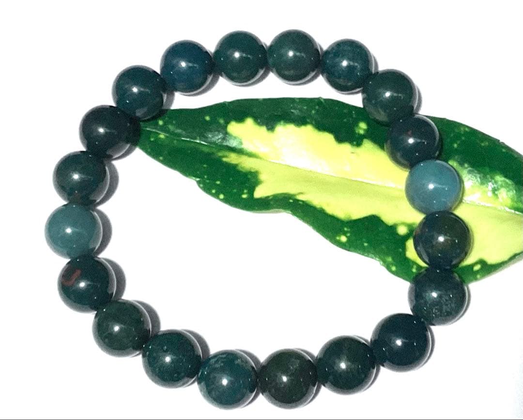 ✳花仙山*出雲石ブレスレット 濃厚青緑 *希少色【碧玉】17cm 鑑別書別無し‼️