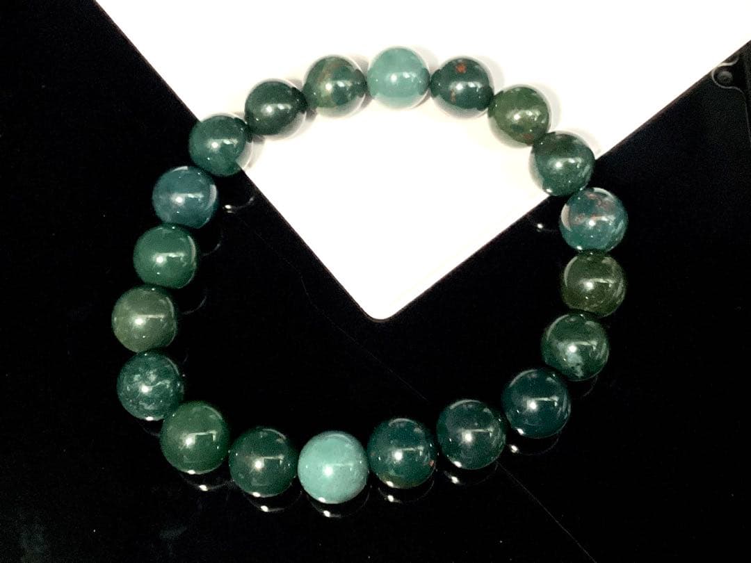 ✳花仙山*出雲石ブレスレット 濃厚青緑 *希少色【碧玉】17cm 鑑別書別無し‼️
