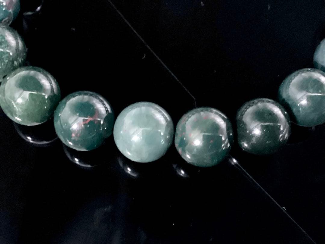 ✳花仙山*出雲石ブレスレット 濃厚青緑 *希少色【碧玉】17cm 鑑別書別無し‼️